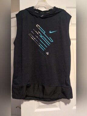 Nike Element Dri-FIT Hooded Sleeveless Running Top Cut Off Vest Tank